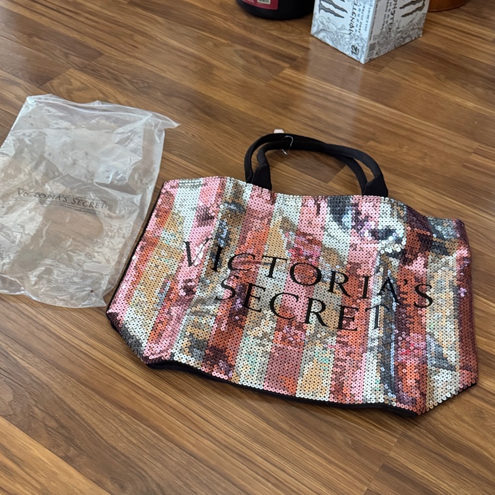 Victoria's Secret Pink and Silver 2015 Black Friday Sequin Tote